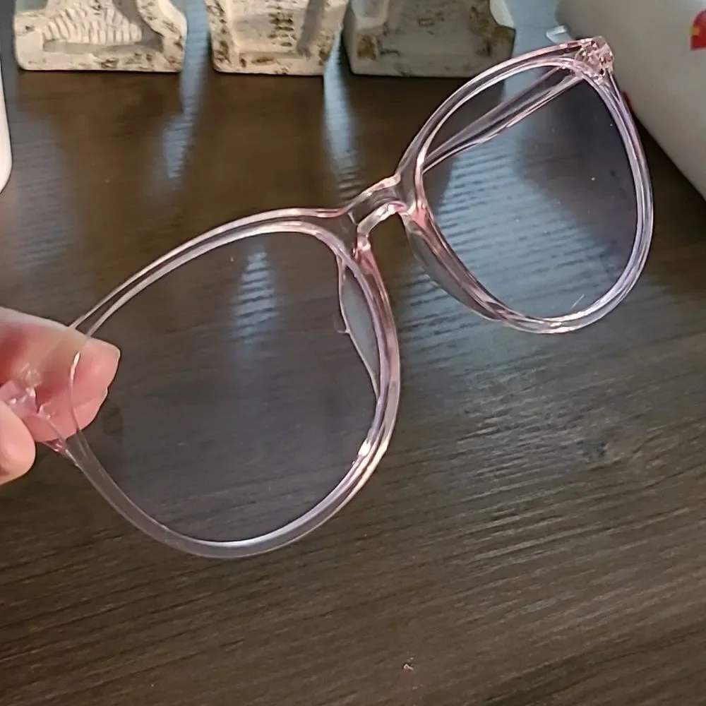 ♡♡♡ Plastic Rim Blue Light Transparent Pink Glasses
